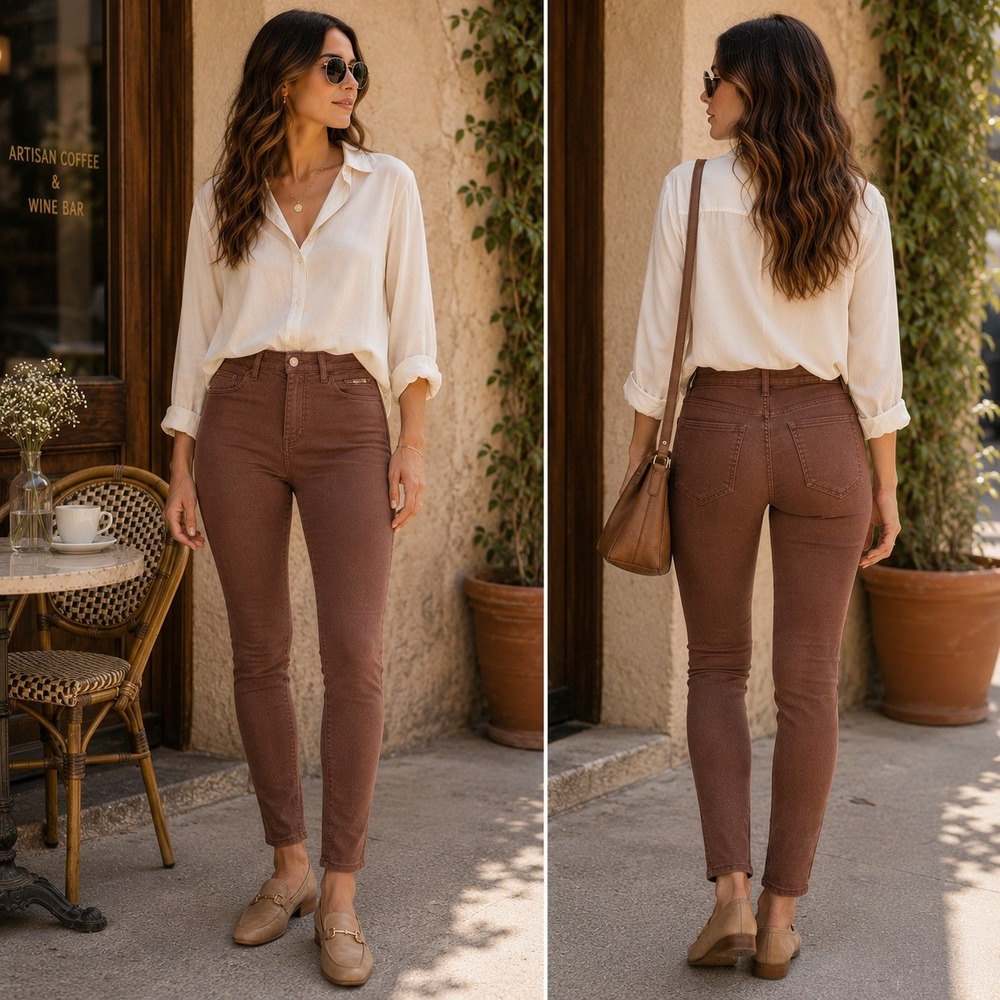 L'AGENCE Marguerite Skinny Jeans Womens 29 High Rise Mocha Brown Stretch USA
